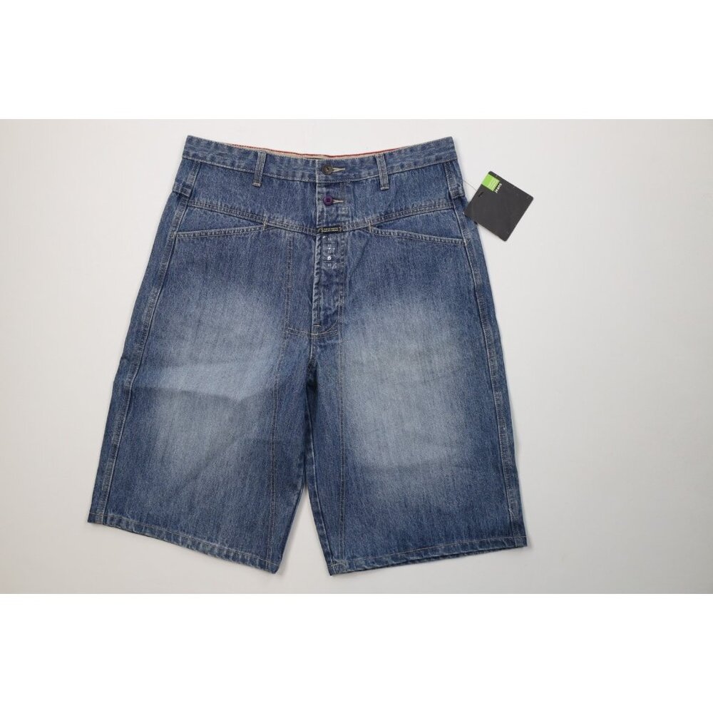 Deadstock Vintage 90s Marithe Francois Girbaud Mens 32 Baggy Denim Shorts Blue